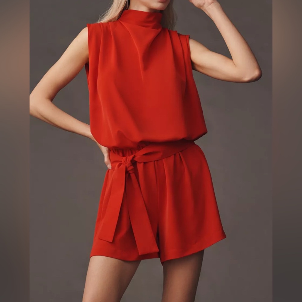 Anthropologie - Bishop Young Red Sleeveless Jumpsuit